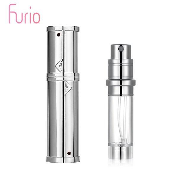 5ml refillable perfume glass Bottle Aluminum Metal Customized chrome spray mini travel pocket size atomizer bottom filling