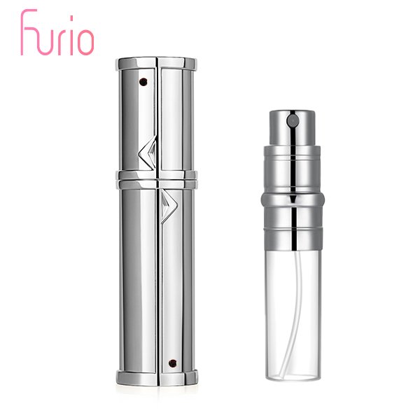 5ml refillable perfume glass Bottle Aluminum Metal Customized chrome spray mini travel pocket size atomizer bottom filling