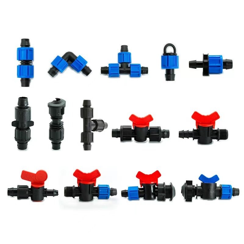 Drip Tape fittings and pipe system drip Fittings irrigation system lock tee for garden