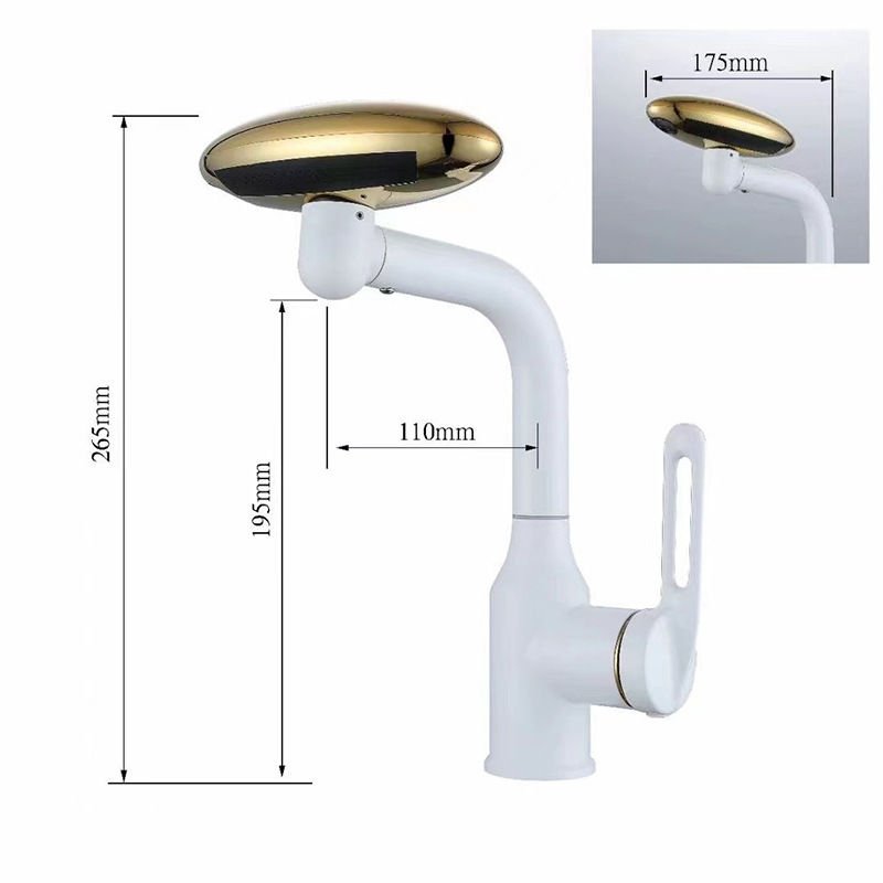 Mouhoti Best Selling White Smart Turn round Spray Kitchen Sink Faucet Waterfall Mixer Tap for Cold Water