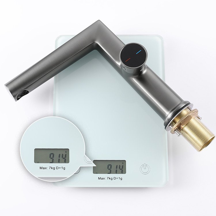 Kidolux Bathroom Brass Basin Tap Copper Brush Grey Faucet Fucets Mixers Taps Round Basin Faucet Hot Cold Chrome Mono Handle Ce