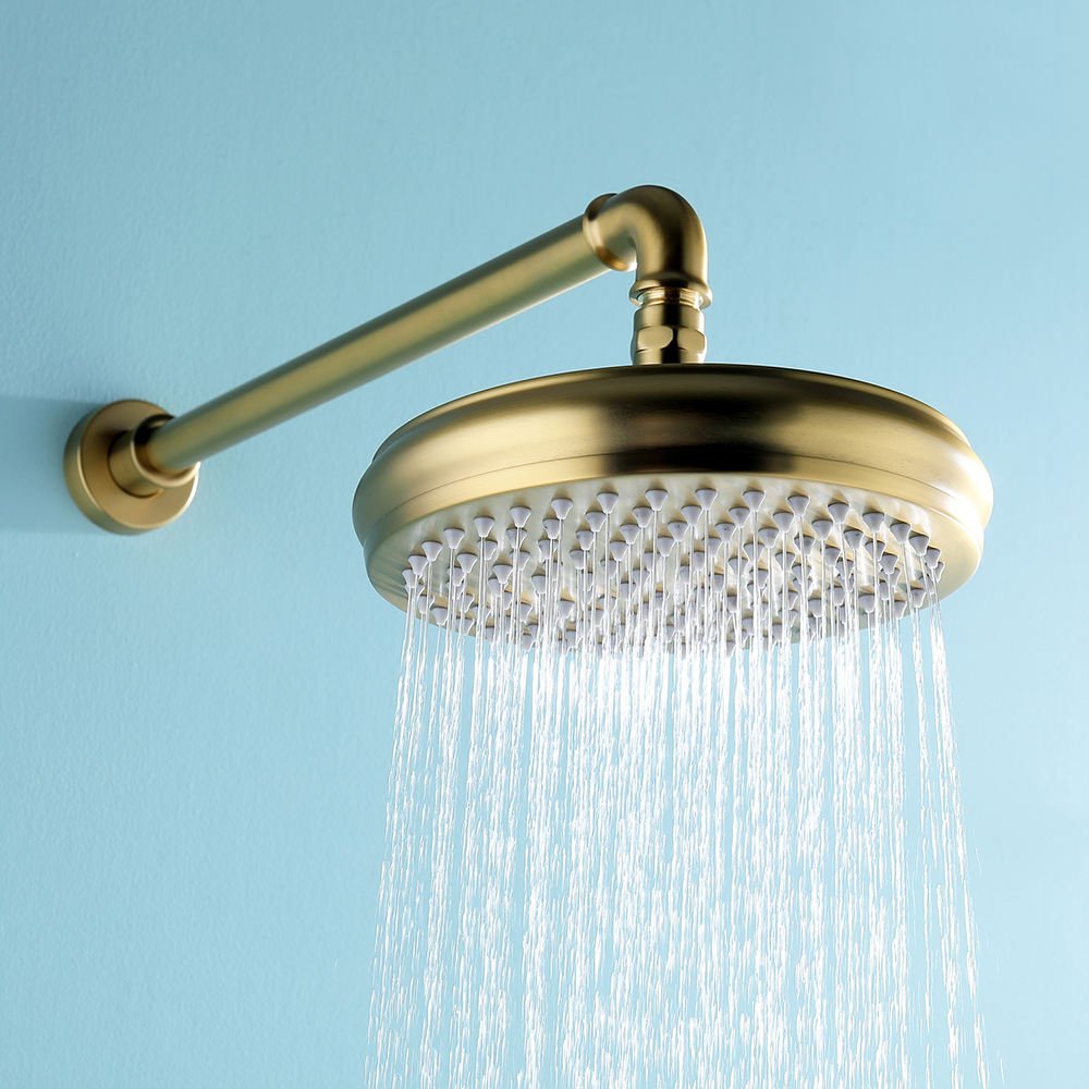 Luxury Bathroom Antique Brass Telephone Shower Set Two-Function Concealed Square Bathroom Rain Spray Pattern Ceramic Valve Core