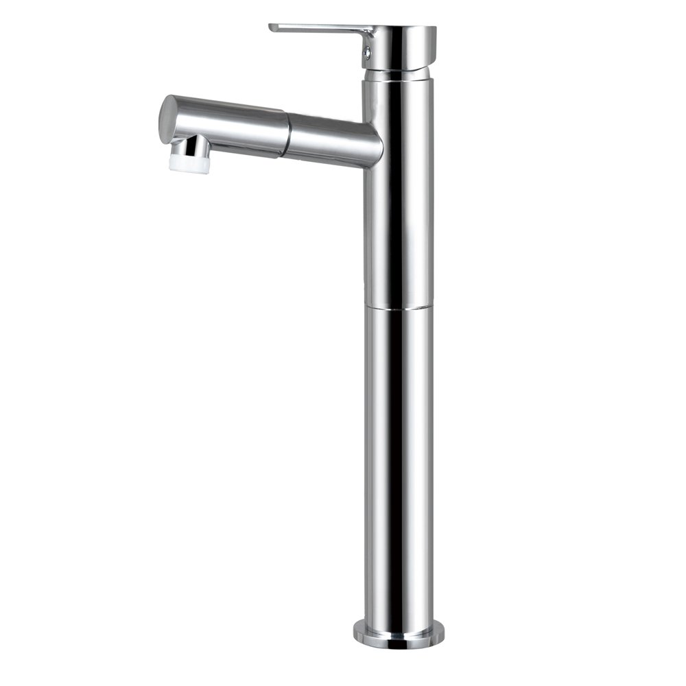 Chaoling hot-sale deck mounted L shape SS pull out sprayer washing basin mixer faucet