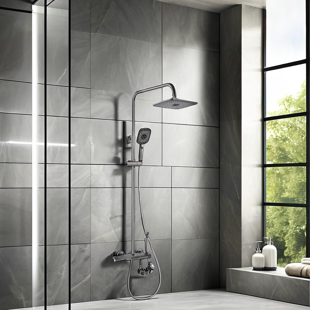 Top Spray Bath Head with Pressurized Water Saving Features Floor Stand Faucets for Shower & Bathroom ceramic valve core