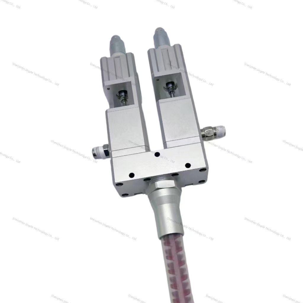 Two-liquid high-frequency spray distribution valve, two-component Ab mixed glue distribution valve, precision dispensing valve