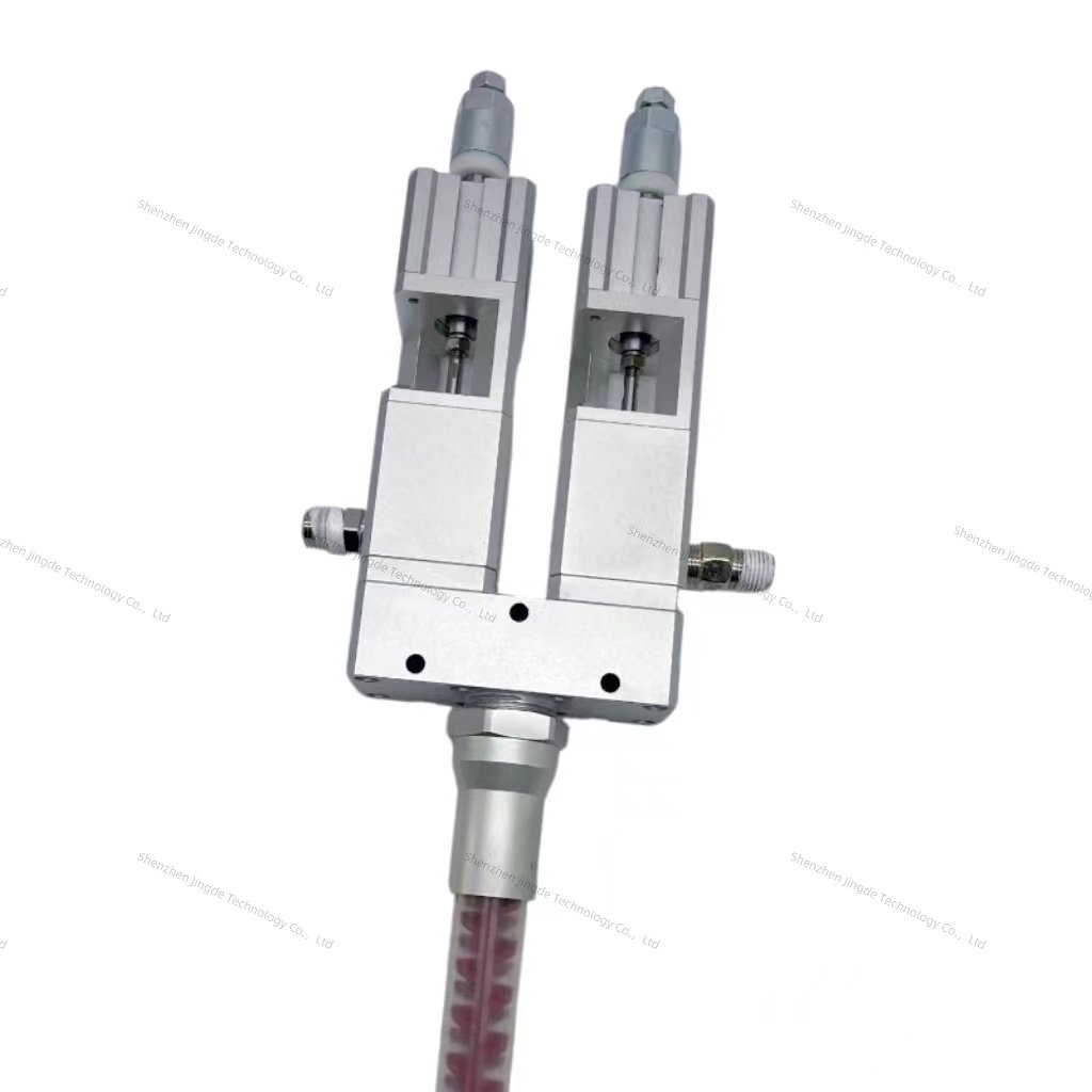 Two-liquid high-frequency spray distribution valve, two-component Ab mixed glue distribution valve, precision dispensing valve