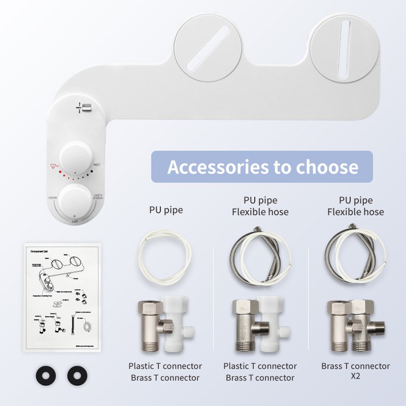 2 Function ABS Plastic Warm Water Bidet Sprayer Nozzle Self-Cleaning Non Electric Cold And Hot Water Bidet Toilet Attachment