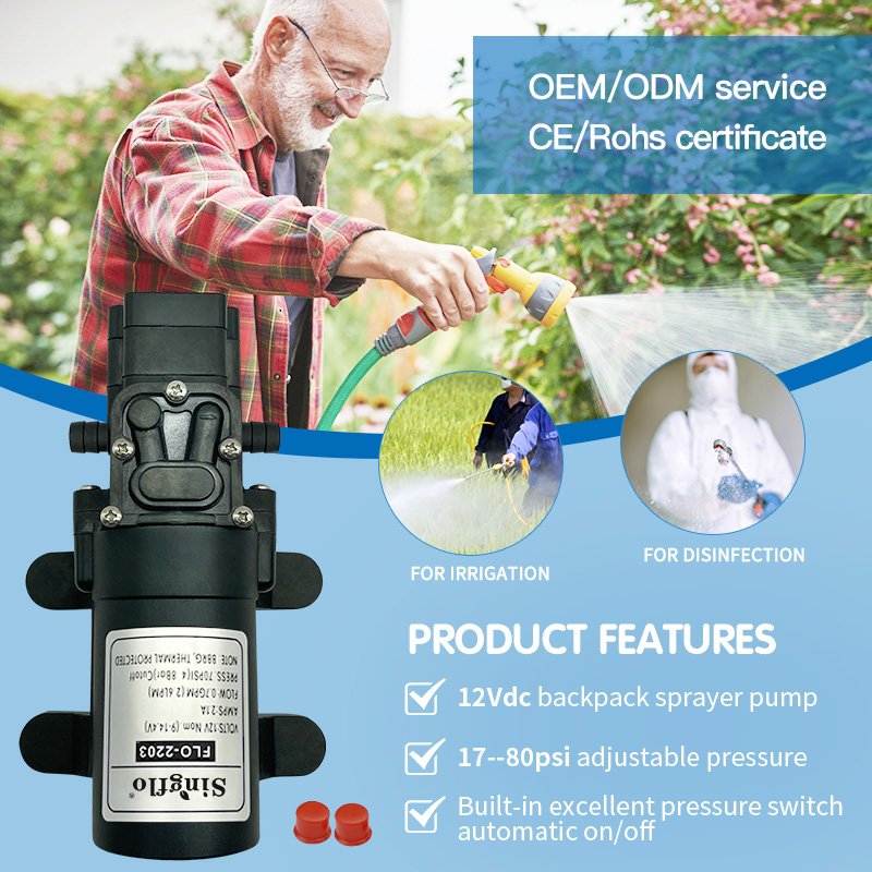 70psi 12v dc diaphragm pumps motor electric agricultural spray water pump car wash high pressure