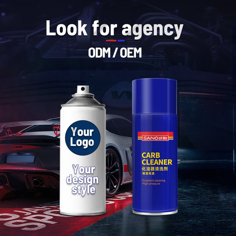 SANVO OEM auto aerosol carburetor cleaner cleaning spray 4 in 1 450ml carb and choke cleaner spray throttle valves cleaner