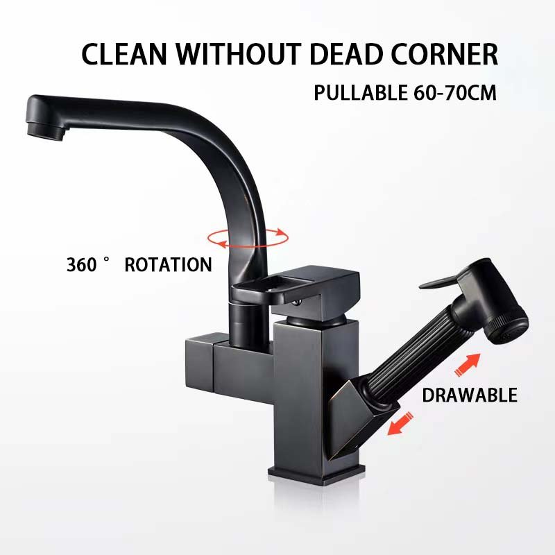 Ceramic valve core 360 degree rotary Multi angle water outlet Handmade faucet