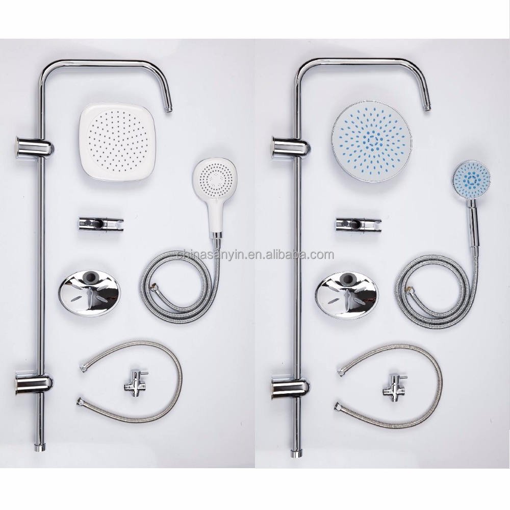 2024 Classic Single Cold Silver Square Spray Brass Valve Polished Stainless Steel Chrome Finish Rainfall Bathroom Shower Set