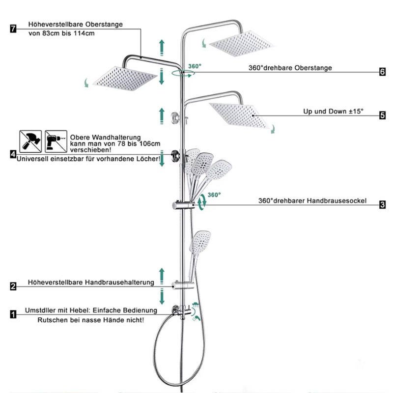 2024 Classic Single Cold Silver Square Spray Brass Valve Polished Stainless Steel Chrome Finish Rainfall Bathroom Shower Set