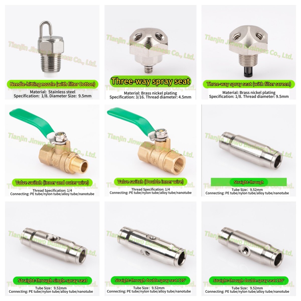 High pressure spray system 9.52 mm spray connector High pressure cold fog connector ball valve