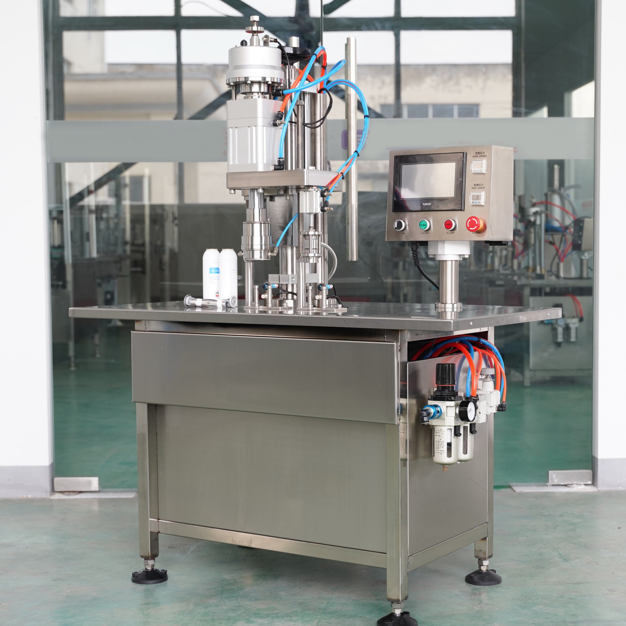 2 in 1 semi automatic bag on valve aerosol filling machine