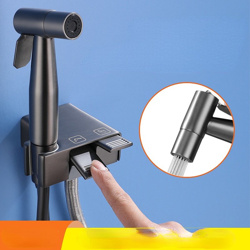 Piano keys toilet 304 stainless steel pressure spray gun tap woman washer toilet partner one into two Angle valve
