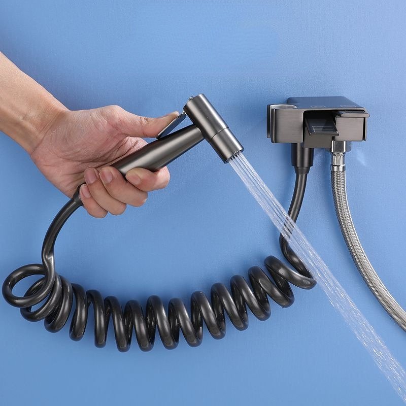 Piano keys toilet 304 stainless steel pressure spray gun tap woman washer toilet partner one into two Angle valve