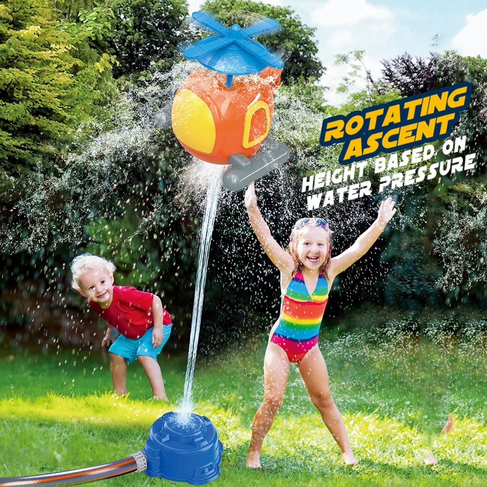 Kids Summer Garden Backyard Water Sprinkler Toy Outdoor Lift Off Water Splash Ejector Rocket Launcher Valve Controller Spray Toy
