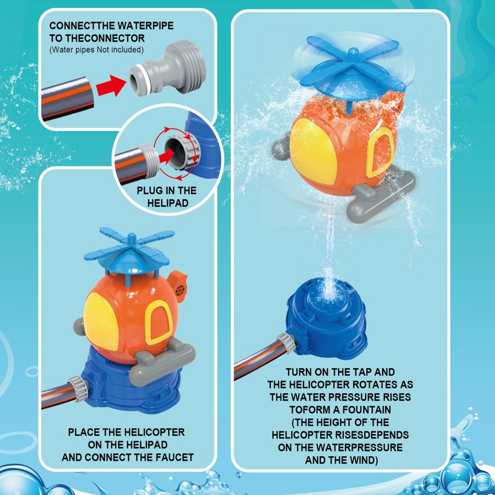 Kids Summer Garden Backyard Water Sprinkler Toy Outdoor Lift Off Water Splash Ejector Rocket Launcher Valve Controller Spray Toy