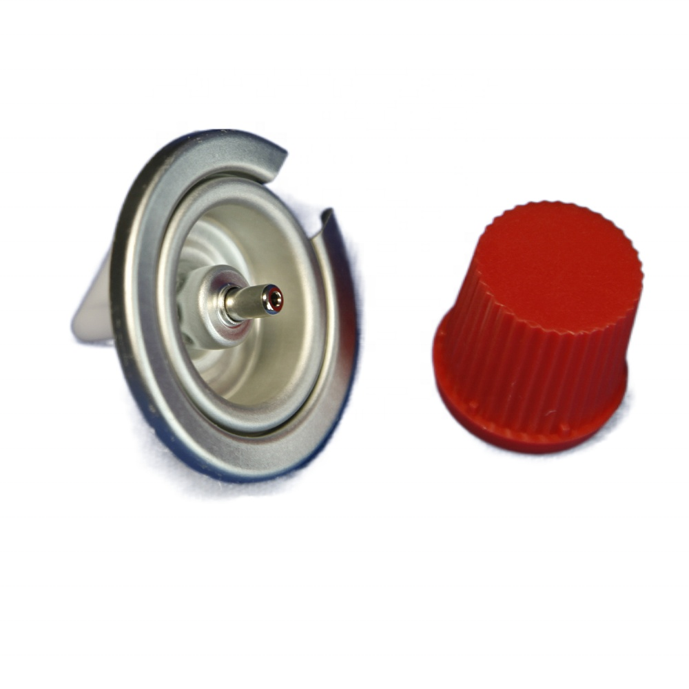 High-quality refined butane gas stove aerosol valve with red safety cap