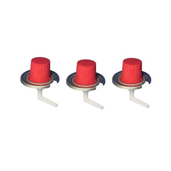 High-quality refined butane gas stove aerosol valve with red safety cap