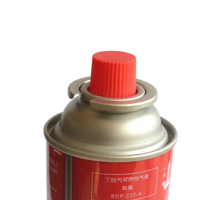 High-quality refined butane gas stove aerosol valve with red safety cap