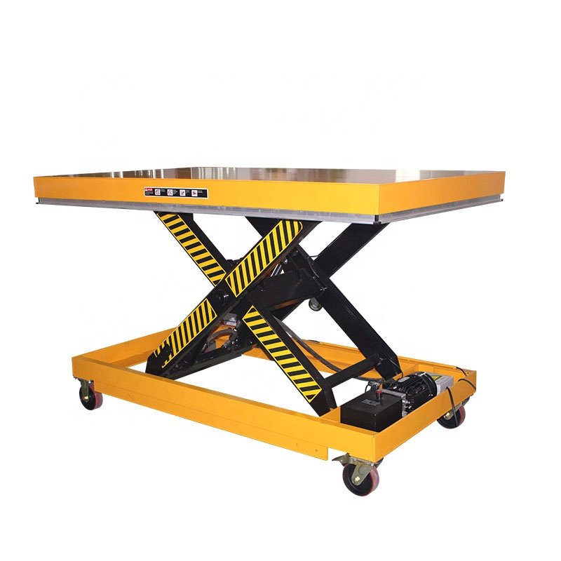Alison Movable Electric Hydraulic Portable Scissor Lift Tables with Wheels