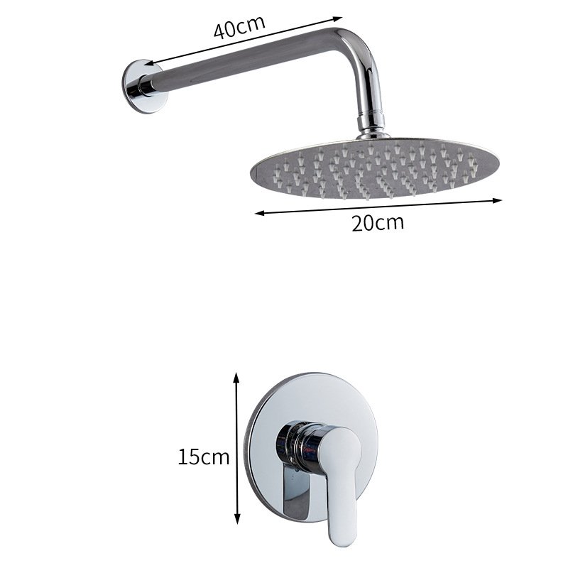 Bathroom brass rain shower set with 10 foot high-pressure top spray and handheld nozzle combination set