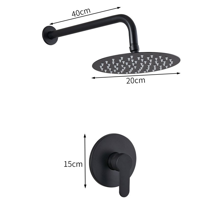 Bathroom brass rain shower set with 10 foot high-pressure top spray and handheld nozzle combination set