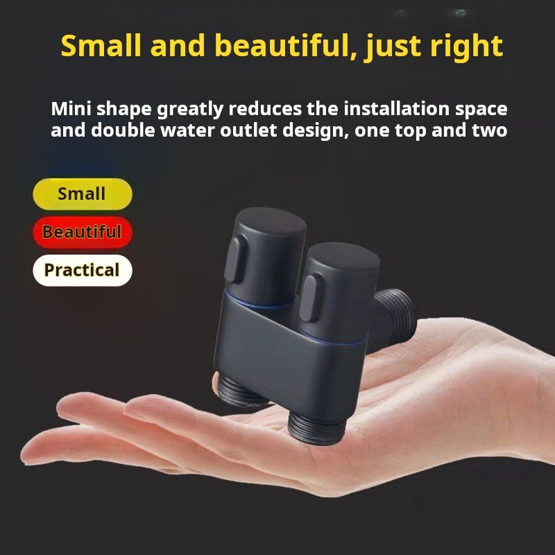 304 stainless steel angle valve with dual water outlet and dual control mini black toilet companion with spray gun