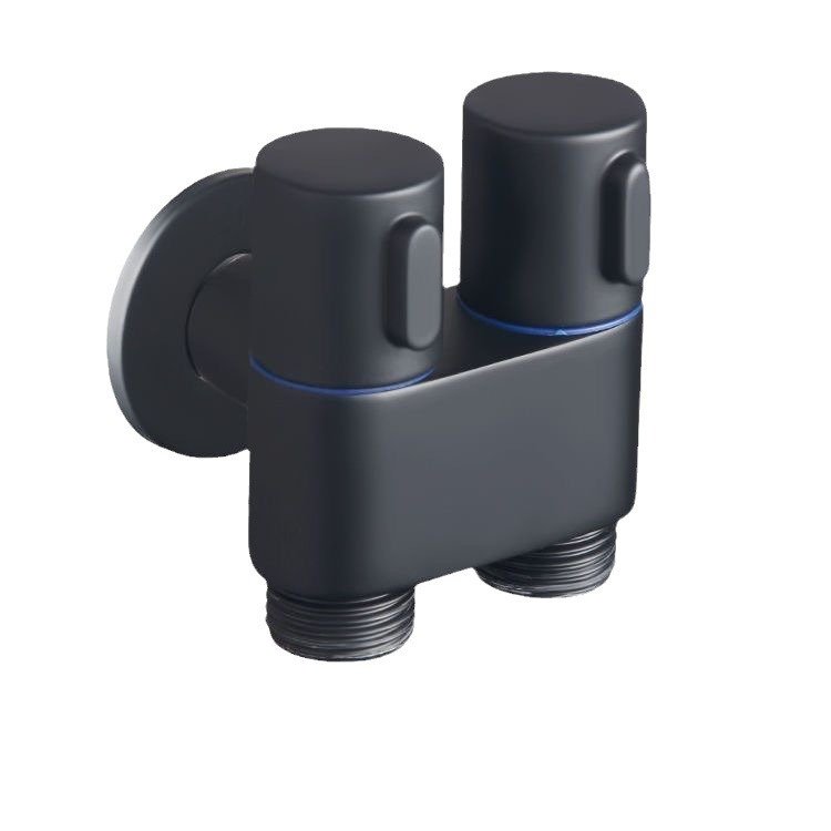 304 stainless steel angle valve with dual water outlet and dual control mini black toilet companion with spray gun