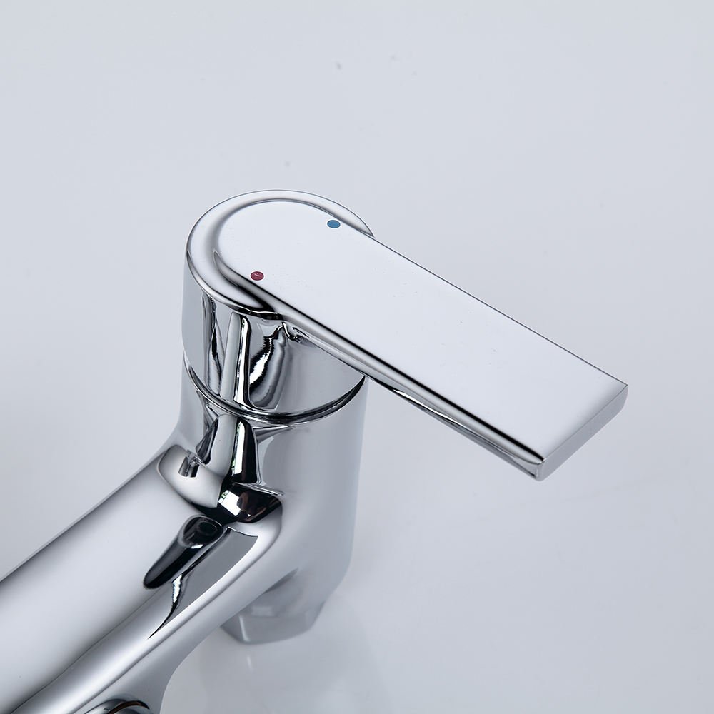 Modern Polished Chrome Rainfall Head Bathroom Shower System Smart Cold Hot Water Mixer Set Ceramic Exposed Bath Shower Faucets