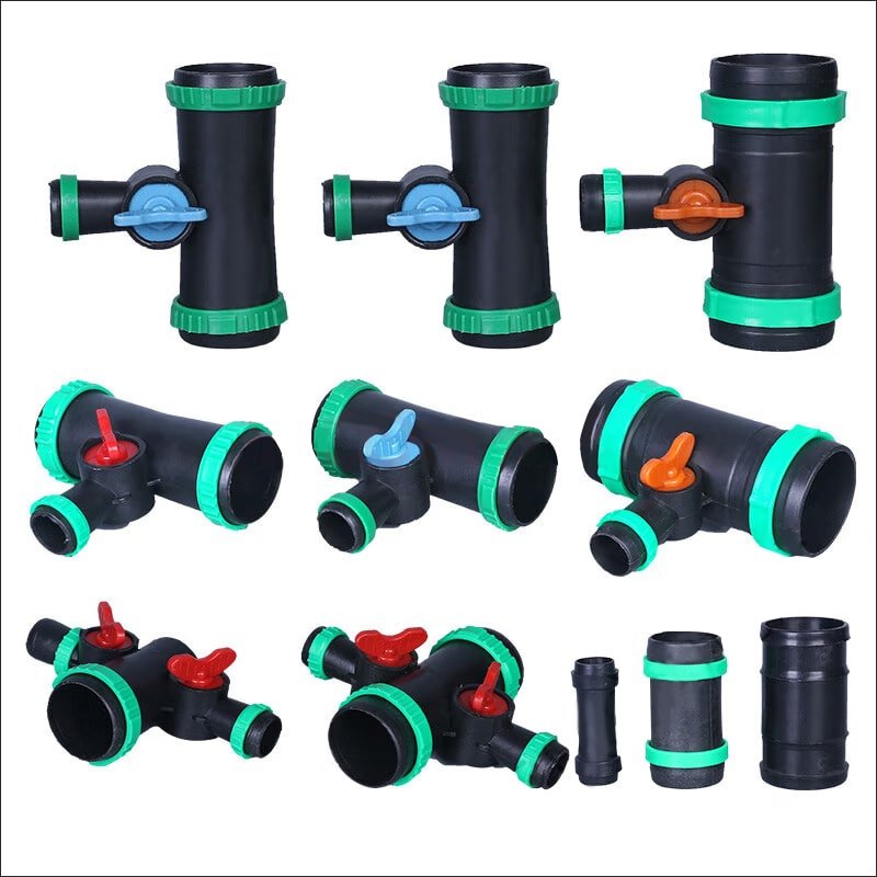 Agriculture irrigation system layflat spray full connector offtake valve plastic material 50mm rain hose pipe irrigation system
