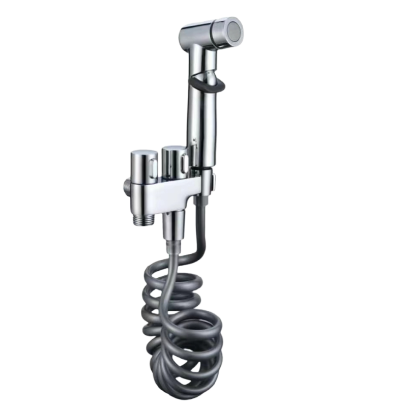 Modern Stainless Steel Toilet Spray Gun Set Handheld WC Sprayer with Pressurized Water Flow Hose Attachment