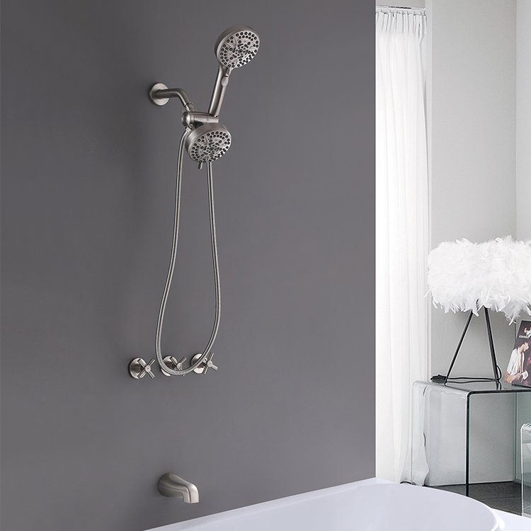 Contemporary Single-Handle Brass Shower Head Thermostatic Polished Surface Bathroom Faucets Soft Spray Pattern