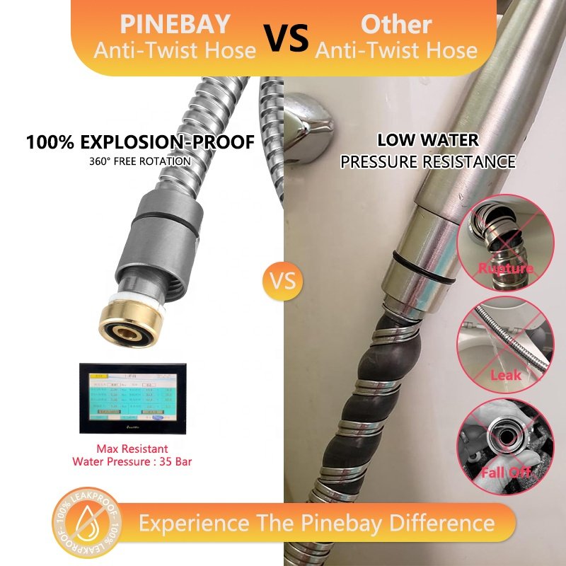 PINEBAY Hot Sell Titanium Gold Magnetic ABS Plastic Wall Mounted Toilet Bidet Set Handheld Shower Sprayer Bathroom Shattaf