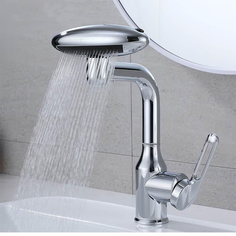 Hot Selling Four Speed 304 Stainless Steel Washbasin Faucet Deck Mounted Ceramic Valve Core School Home