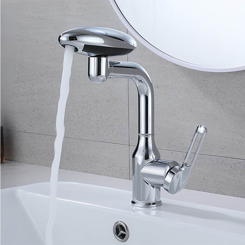 Hot Selling Four Speed 304 Stainless Steel Washbasin Faucet Deck Mounted Ceramic Valve Core School Home