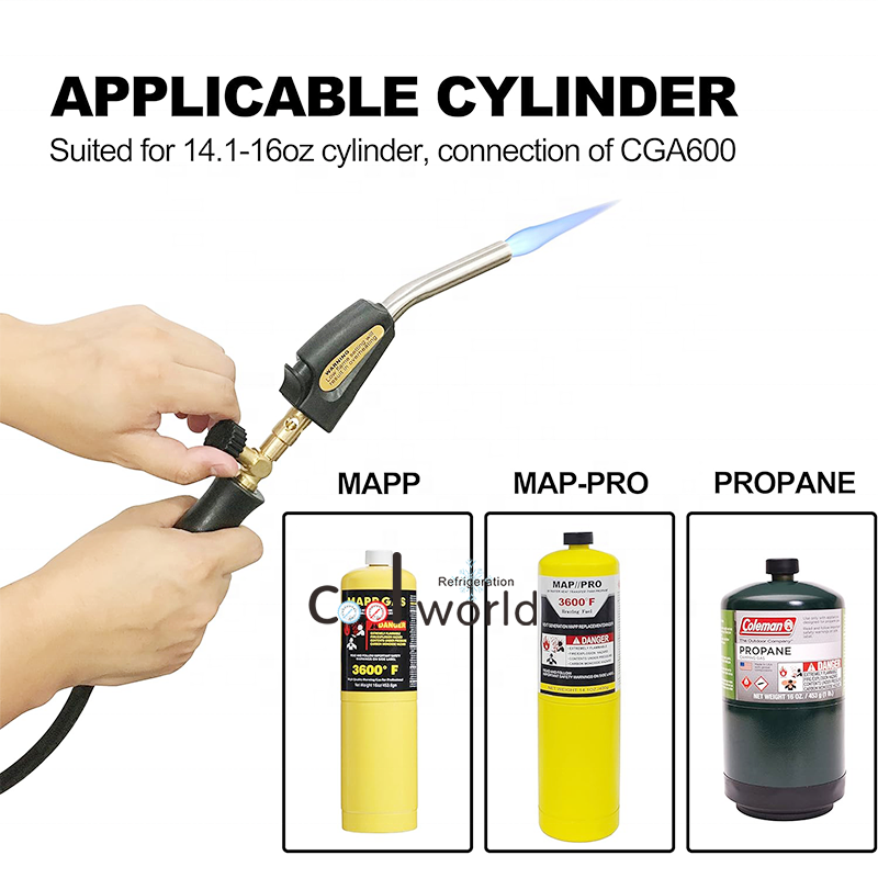 CWD-3SV 1.5M hose Portable spray welding torch with hook, MAPP hand Torch with Self Ignition Trigger