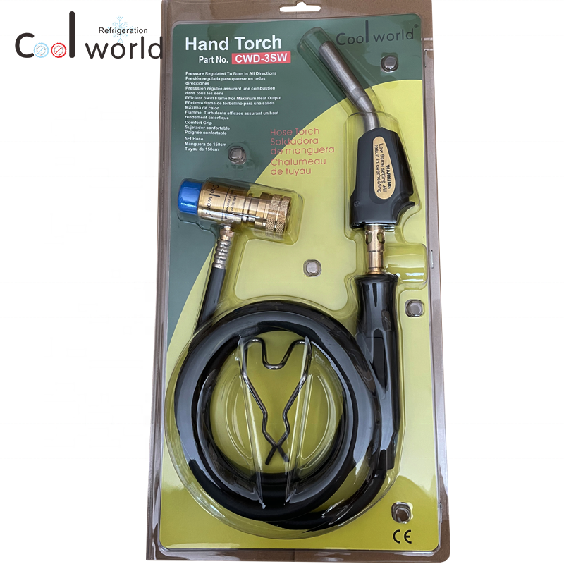 CWD-3SV 1.5M hose Portable spray welding torch with hook, MAPP hand Torch with Self Ignition Trigger