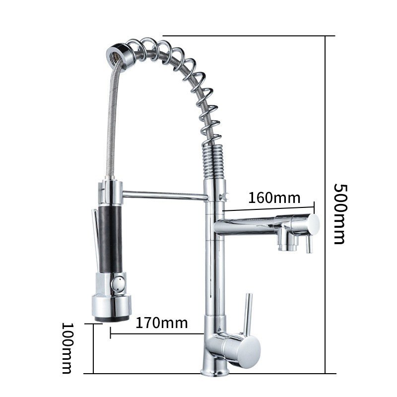 Modern Brass Kitchen Tap Flexible Faucet with Pull out Spray for Kitchen Sink Ceramic Valve Core Hot Sale Kitchen Counter Hotels
