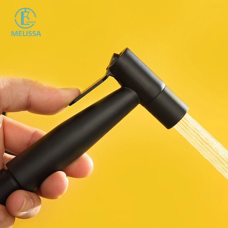 Melissa Modern Brass Stainless steel Bathroom black toilet bidet spray shattaf set Handheld shower Angle Valve