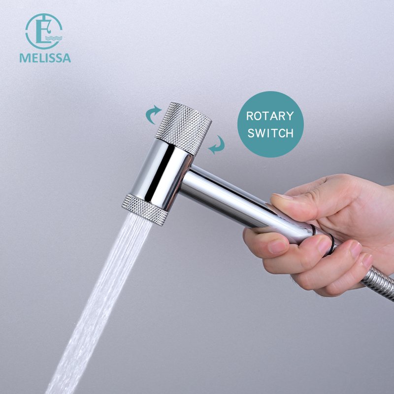 Melissa Modern Brass Bathroom Brushed gay toilet bidet spray shattaf set Handheld shower Angle Valve