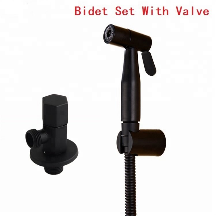 SUS 304 Handheld Bidet Spray Black Shower Sprayer Set Toilet Shattaf Sprayer Douche kit Bidet Faucet