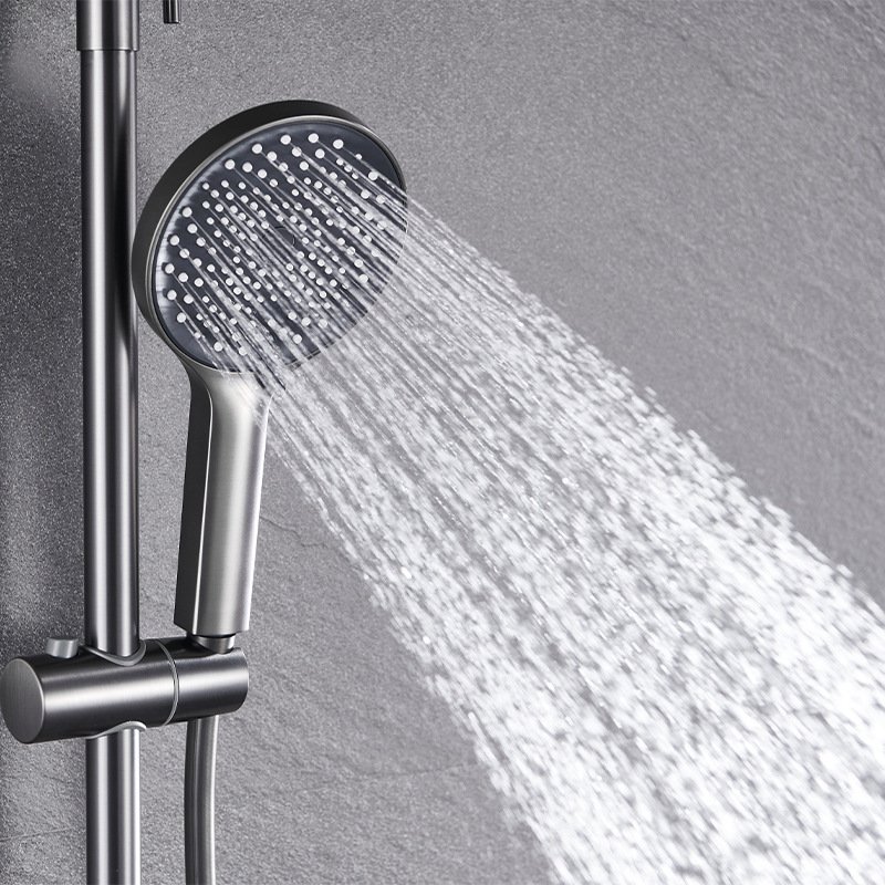Copper piano button shower head home bathroom 4 function gun gray sprinkler