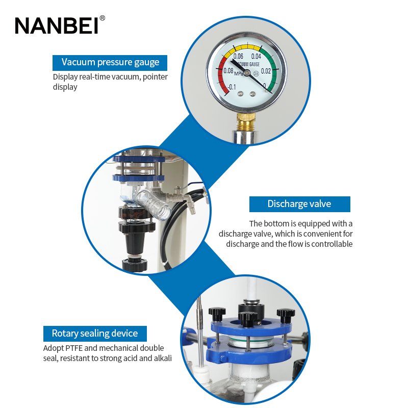 China factory NANBEI Laboratory chemical mixing 10l chemical single layer glass reactor with CE