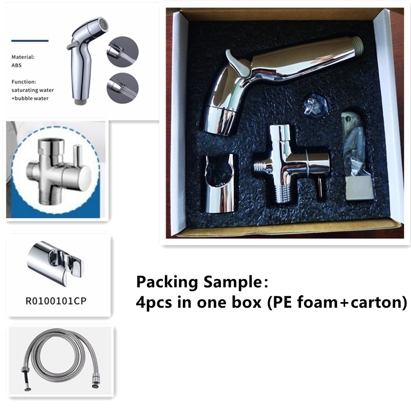 New arrival ABS bidet spray 2 functions shattaf toilet bidet sprayer full set with stainless steel valve hose holder and hook