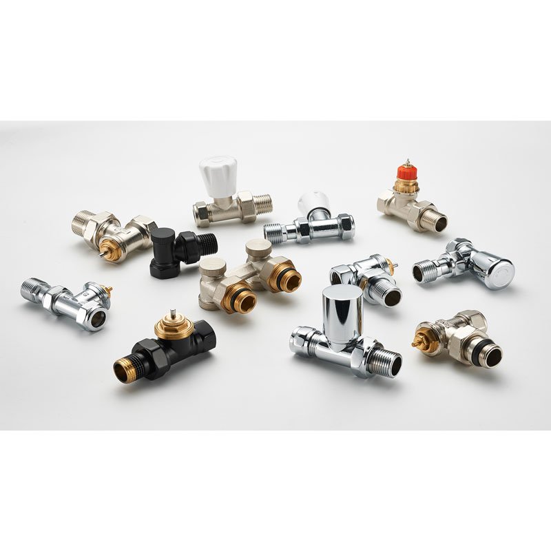 BAIYILUN brass spray white thermostatic valve head Underfloor heating radiator valve corner trv