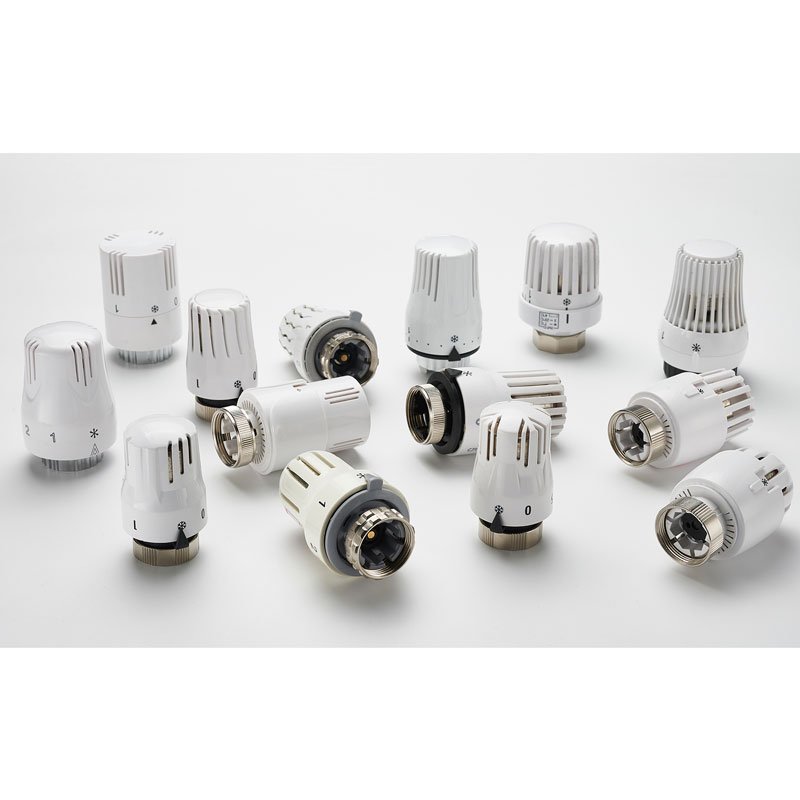 BAIYILUN brass spray white thermostatic valve head Underfloor heating radiator valve corner trv