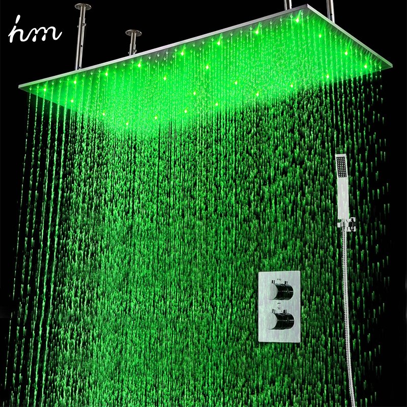 Bathroom 20 X 40 Inch Led Big Top Spray Multi-Function Shower Set