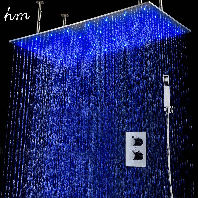 Bathroom 20 X 40 Inch Led Big Top Spray Multi-Function Shower Set